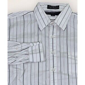 John W. Nordstrom Size‎ 16 34 Button Up White Stripe Dress Shirt